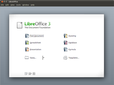 The LibreOffice Start Center
